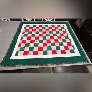 HANDMADE CHRISTMAS BOY GIRL PATCHWORK QUILT LAP THROW CRIB BABY BLANKET Y2K